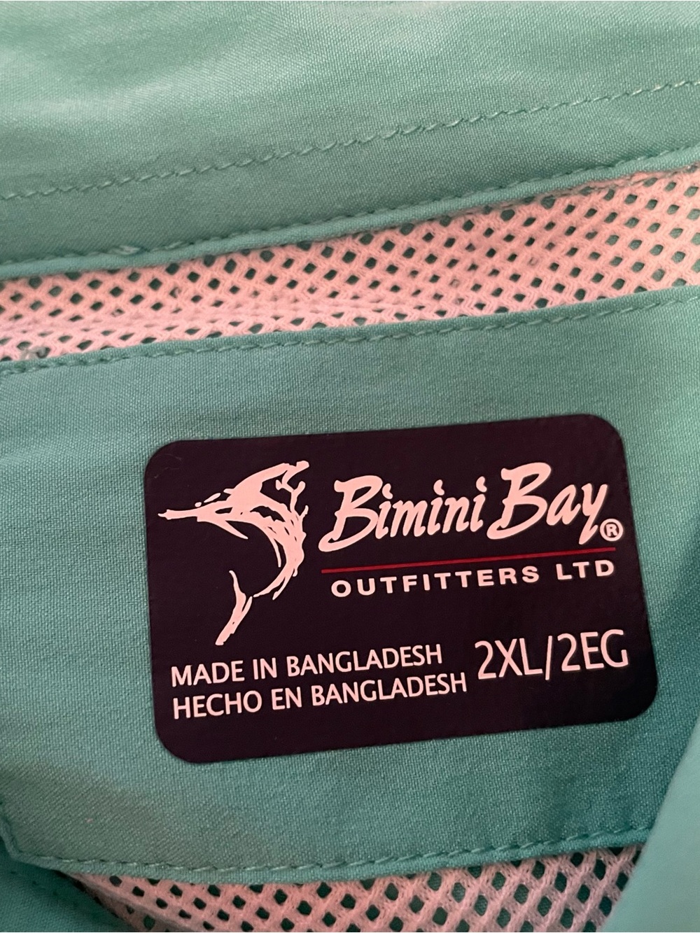Bimini Bay Shirt Mens Size 2XL Green Breathable Fishing *Read Description* - Picture 6 of 6